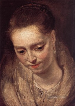 portrait of a seated woman holding a fan Painting - Portrait of a Woman Baroque Peter Paul Rubens
